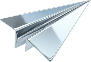 Chrome paper plane